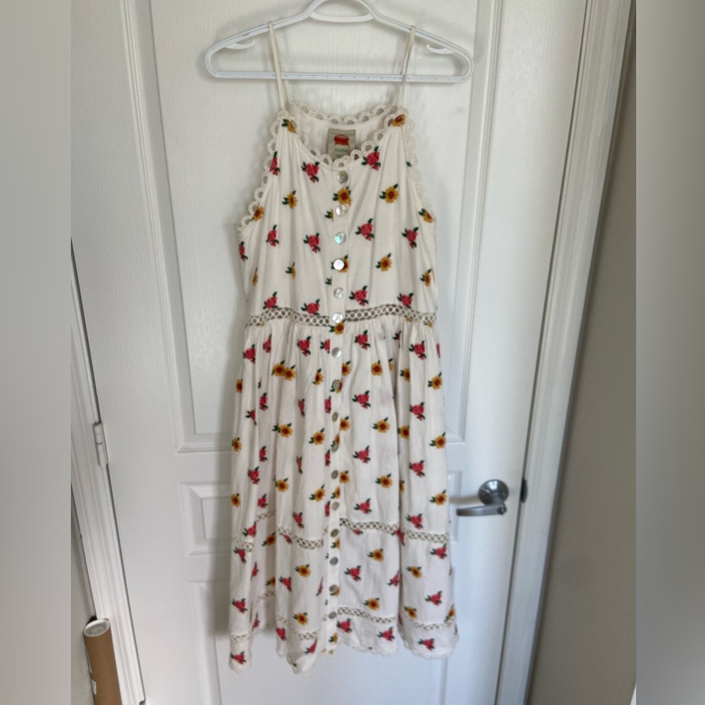 Farm Rio embroidered flower dress medium